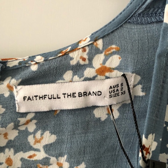 Faithfull the Brand Blue Floral Midi Dress XS - Picture 6 of 16